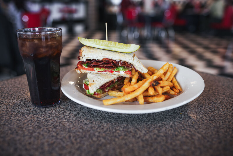Sandwich and fries